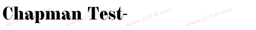 Chapman Test字体转换 Chapman Test字体转换